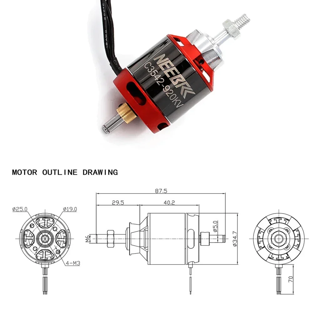 1/2/4PCS 3542 920KV 1400KV Out - Rc Plane Hobby Zone recensione e prezzo